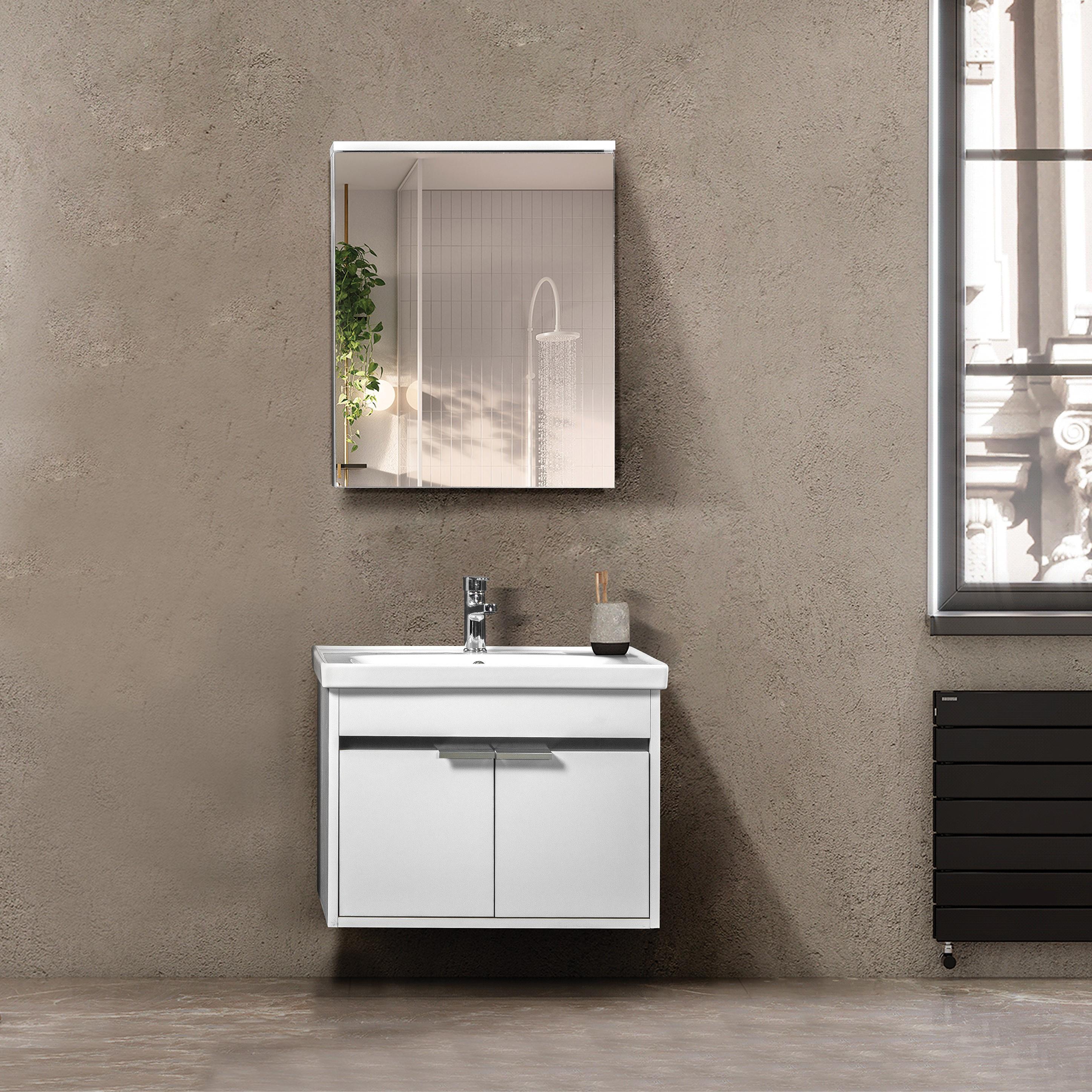 Bagnora Mare 55 cm MDF Beyaz Banyo Dolabı Takımı