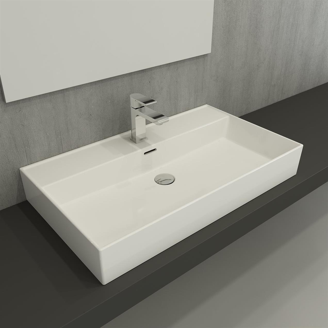 Bocchi Milano Lavabo 80 cm Parlak Beyaz BOC1377-001-0126