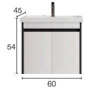 Denko Milano 60 cm (Antrasit Beyaz) Banyo Dolabı (Alt Modül Lavabo)