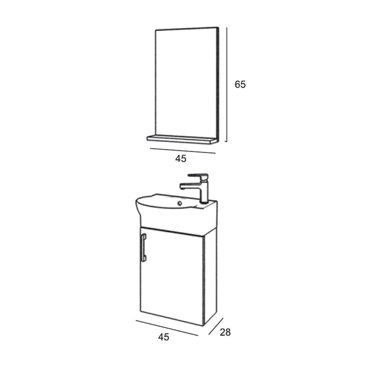 Denko Rio 45 cm MDF Banyo Dolabı Takımı