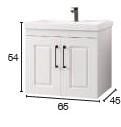 Denko Royal 65 cm Beyaz Banyo Dolabı (Alt Modül Lavabo)