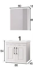 Denko Royal 65 cm Beyaz Banyo Dolabı Takımı