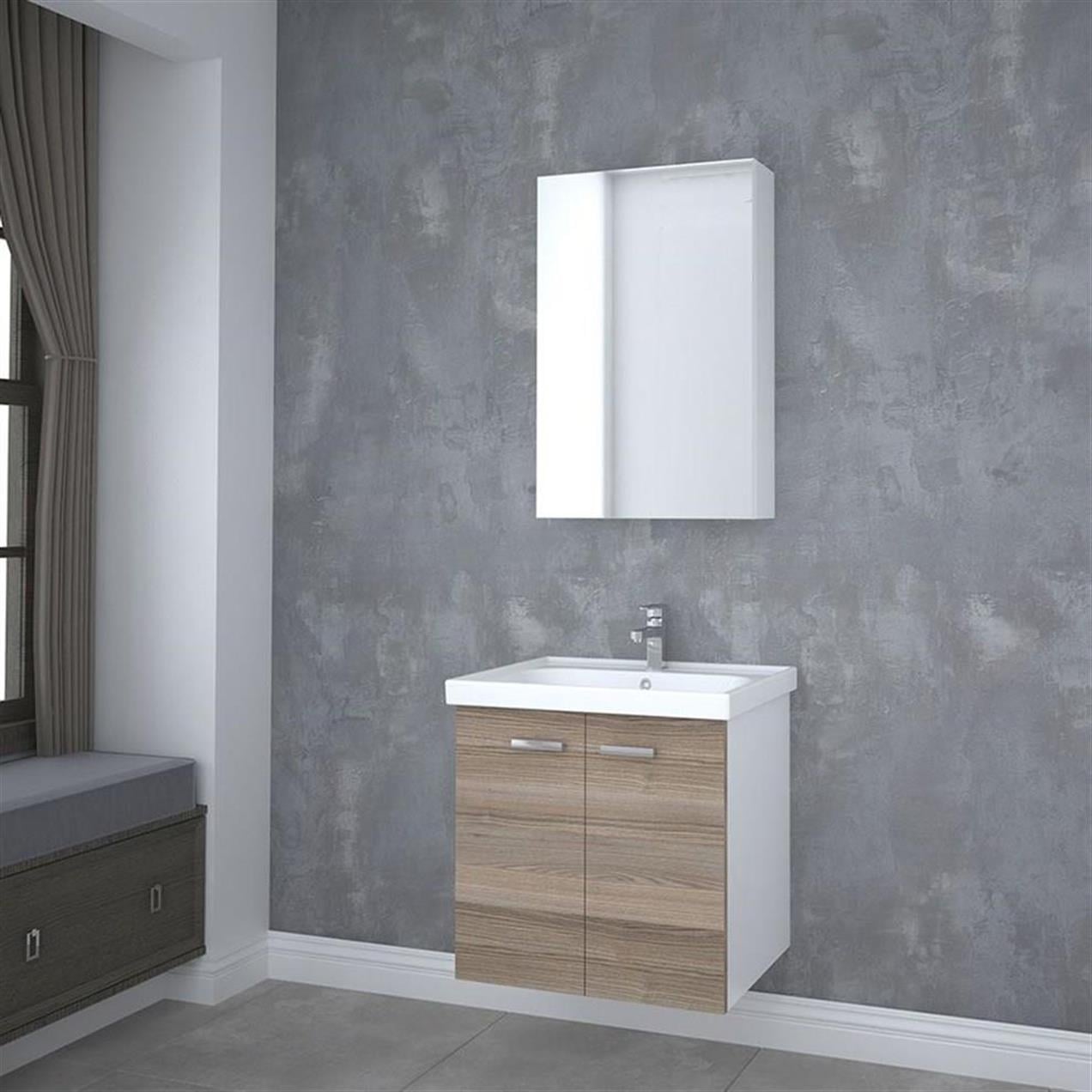 Denko Terra 60 cm MDF Banyo Dolabı Takımı