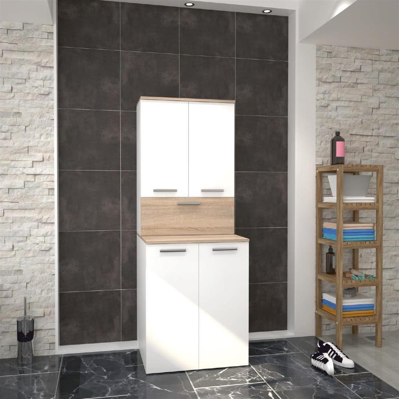 Denko Vento 70 cm MDF Çamaşır Makinesi Banyo Dolabı Üst Modülü