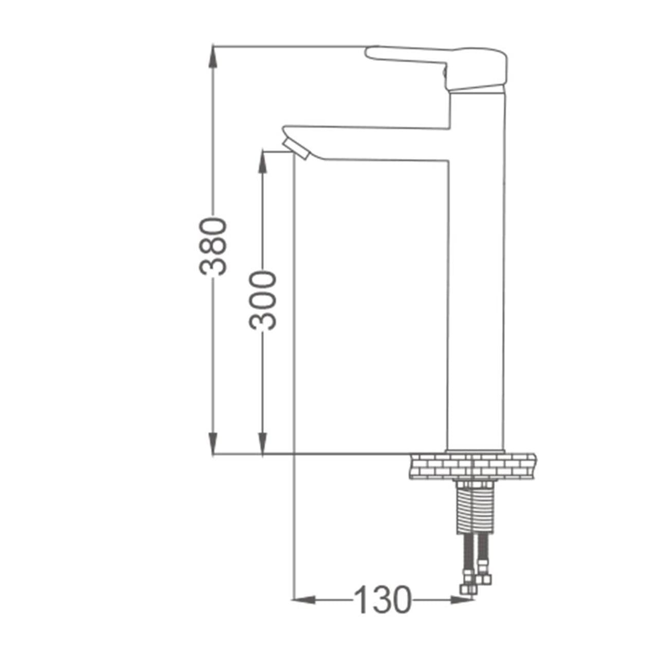 Gms Zirve Uzun Yüksek 30 cm Çanak Lavabo Musluk Bataryası ZRV109
