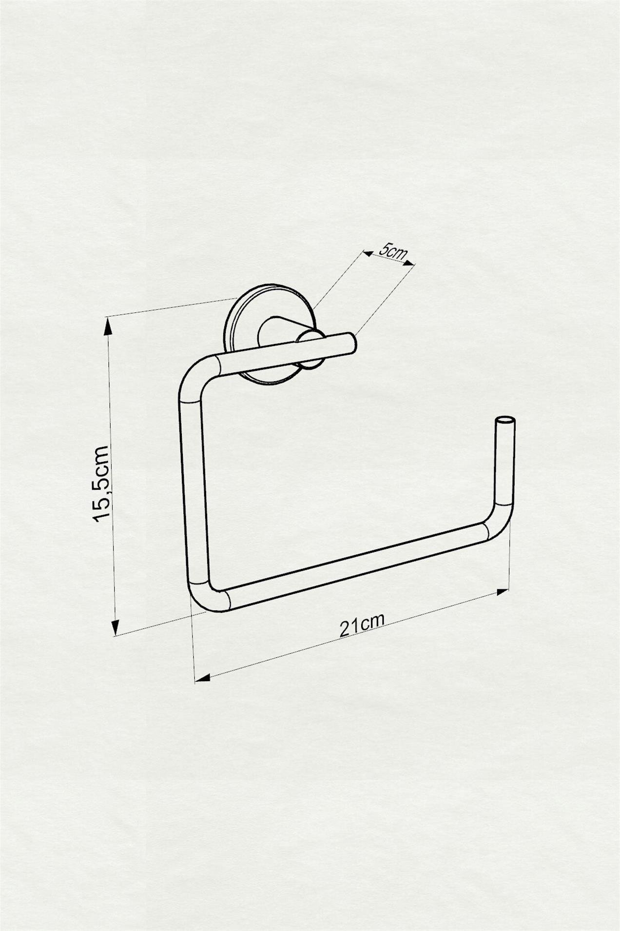 Monavit Mira 21 cm Siyah Alüminyum Banyo Yuvarlak Havluluk A13807