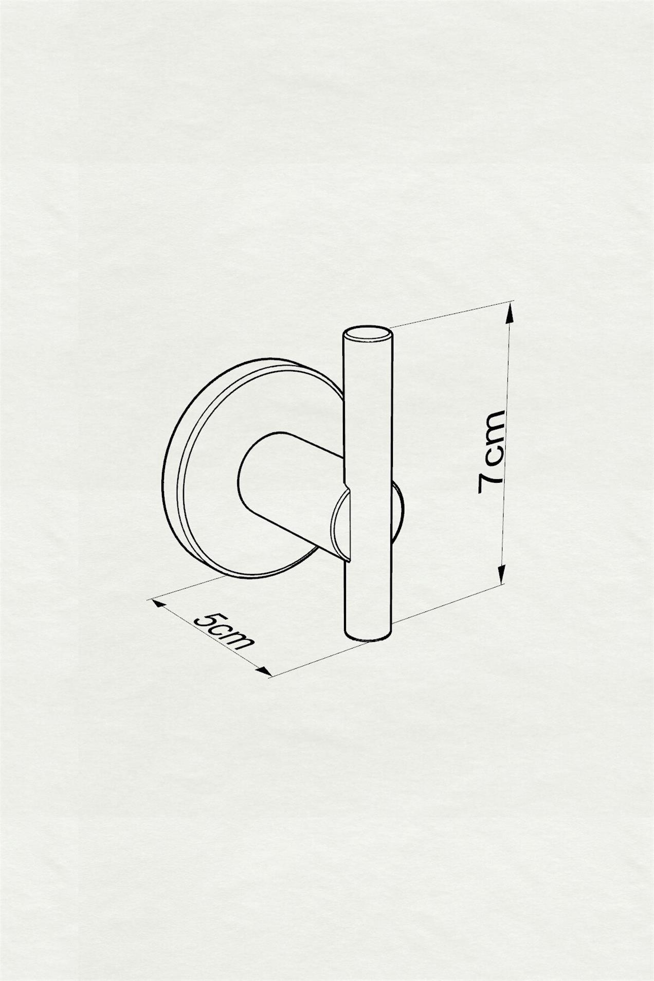 Monavit Mira Siyah Yuvarlak Tekli Askılık, Bornozluk A13819