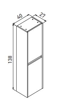 Orka Arno 40 cm Parlak Kaşmir Banyo Çamaşır Boy Dolabı