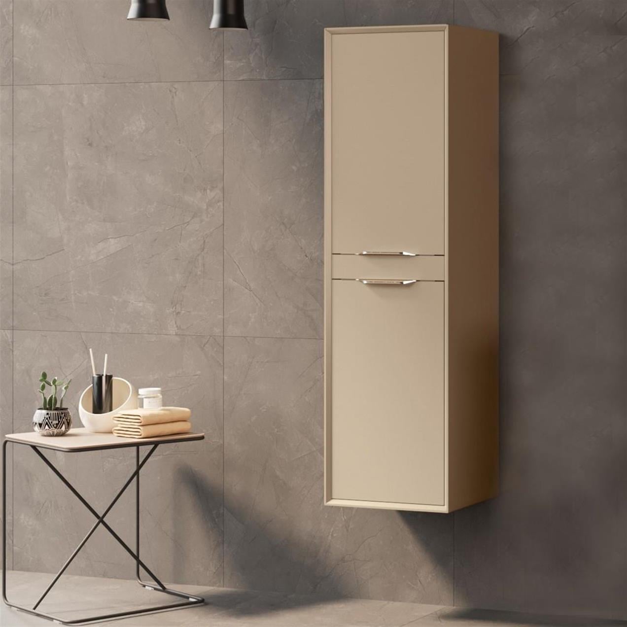 Orka Clay 40 cm MDF Sahra Banyo Boy Çamaşır Dolabı