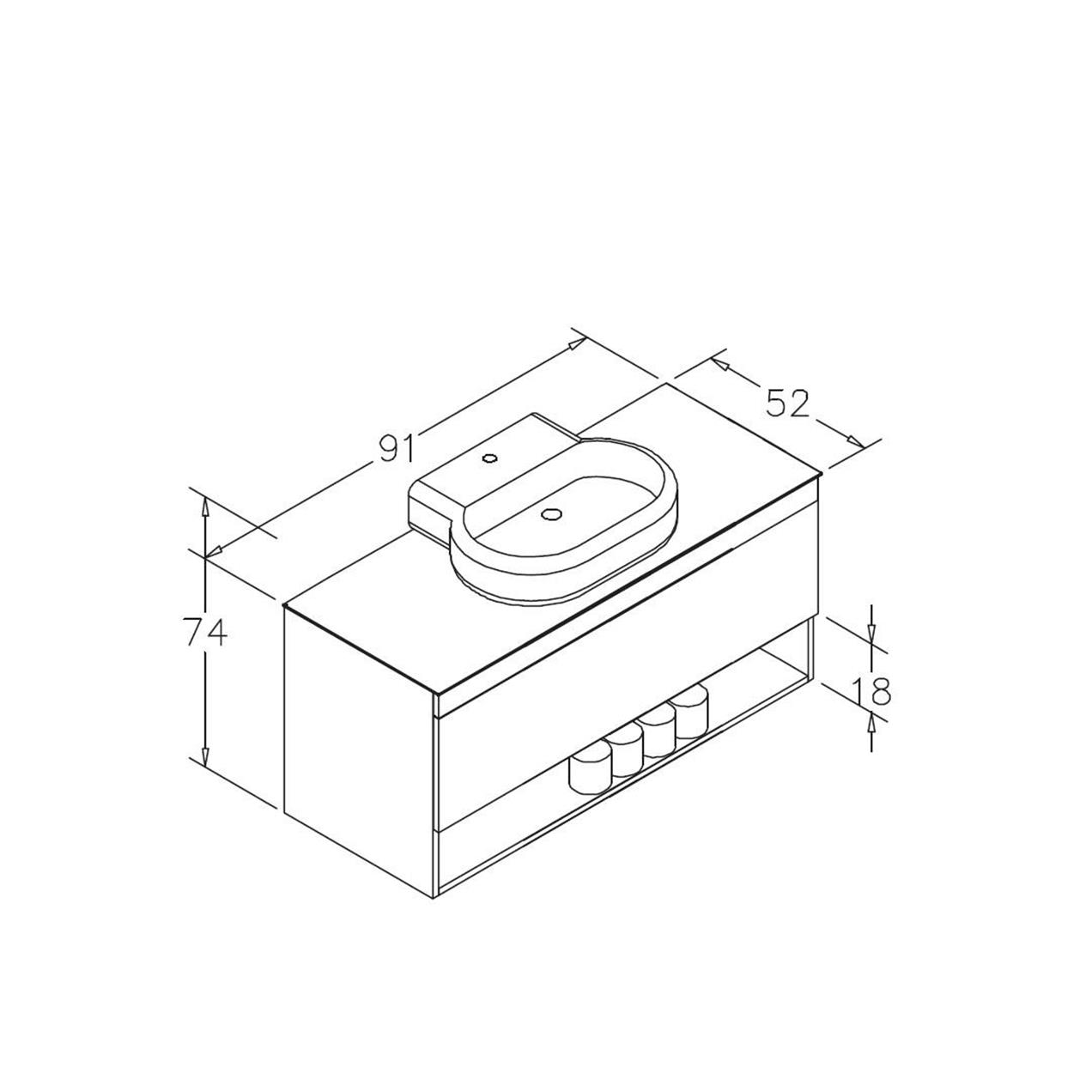 Orka Knidos 90 cm MDF Navaro Banyo Dolabı Alt Modül ve Lavabo