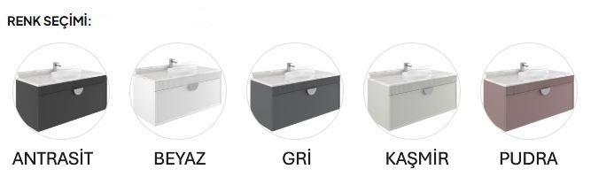 Orka Molino 80 cm Antrasit Banyo Dolabı Takımı