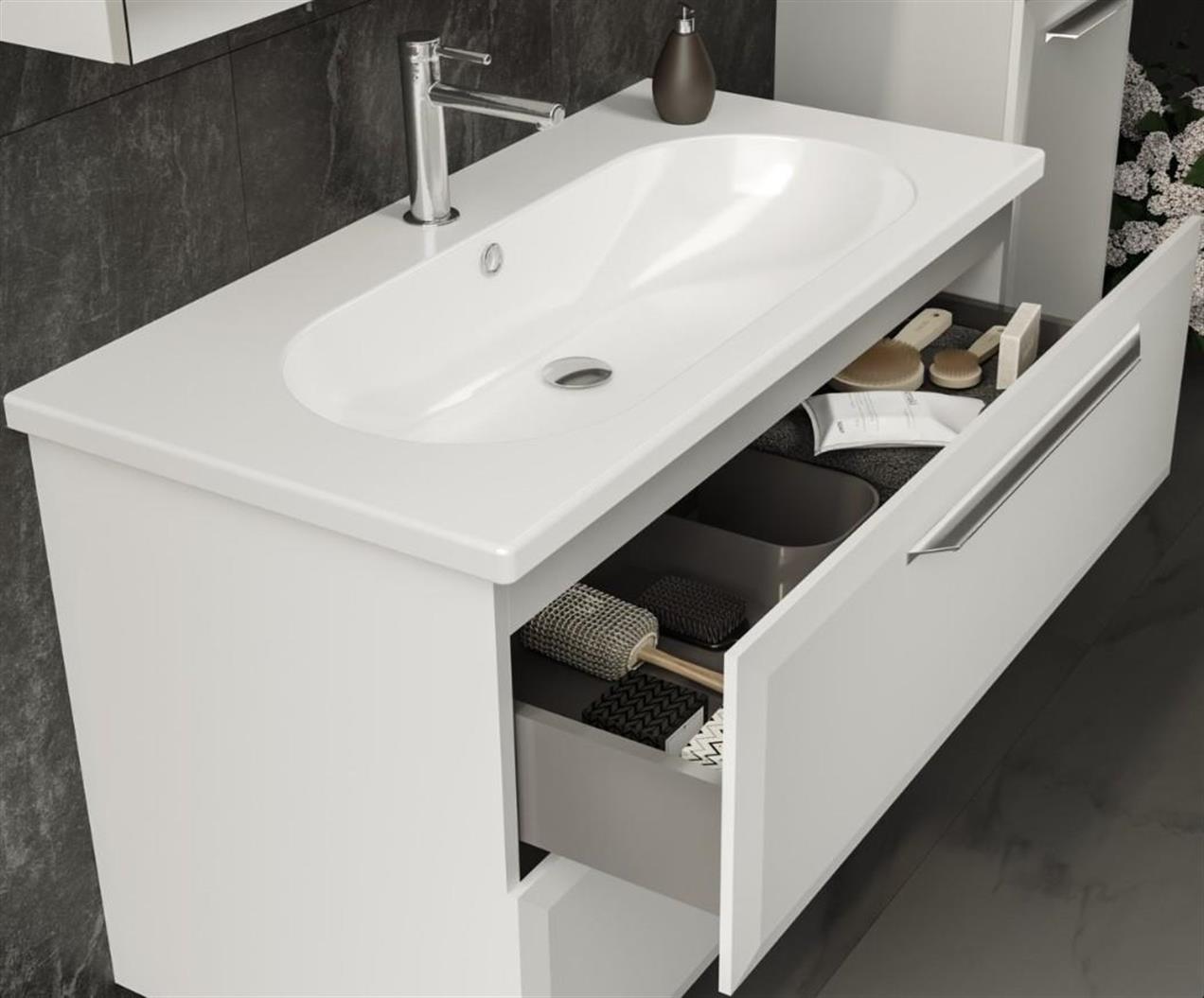 Orka Nuvola 100 cm MDF Beyaz Banyo Dolabı Takımı ve Boy Dolabı