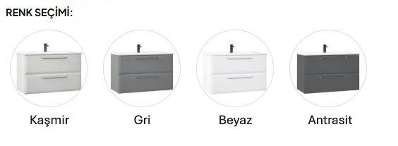 Orka Nuvola 65 cm Parlak Gri Banyo Dolabı Takımı