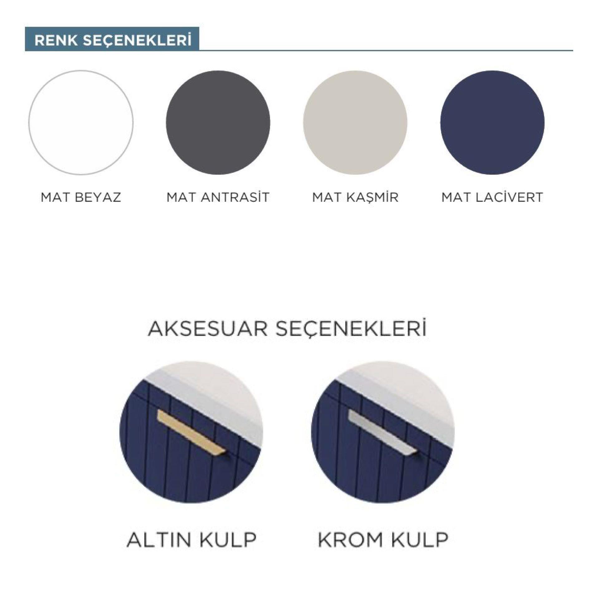 Orka Procida 80 cm Mat Kaşmir Banyo Dolabı Takımı