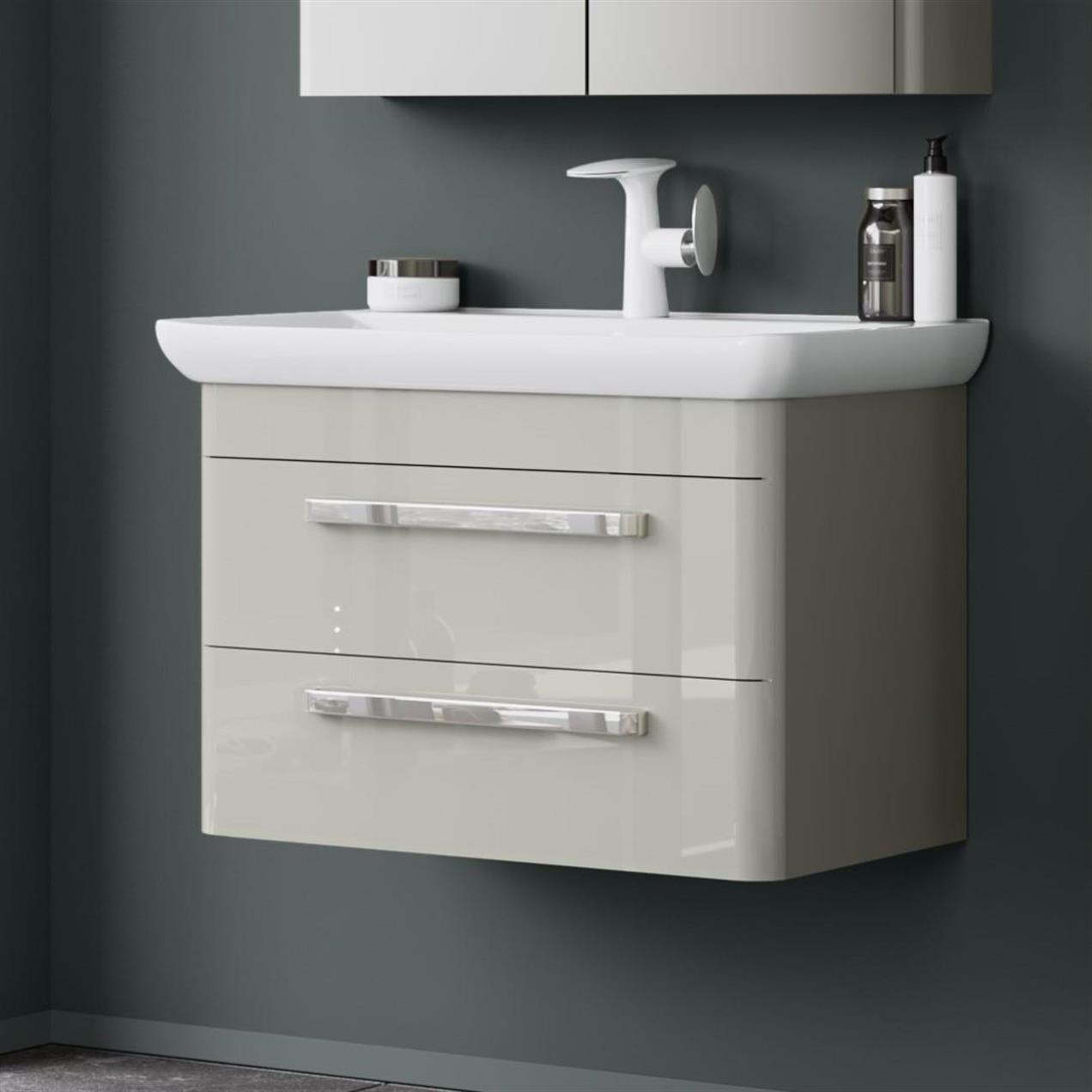 Orka Rose 80 cm MDF Kaşmir Banyo Dolabı Takımı ve Boy Dolabı