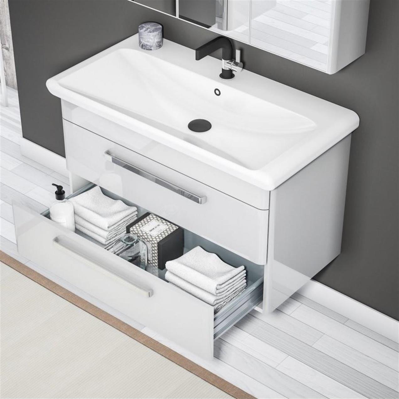 Orka Rose 80 cm MDF Kaşmir Banyo Dolabı Takımı ve Boy Dolabı