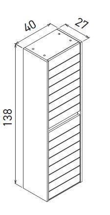 Orka Serra 40 cm Navaro/Antrasit Banyo Çamaşır Boy Dolabı