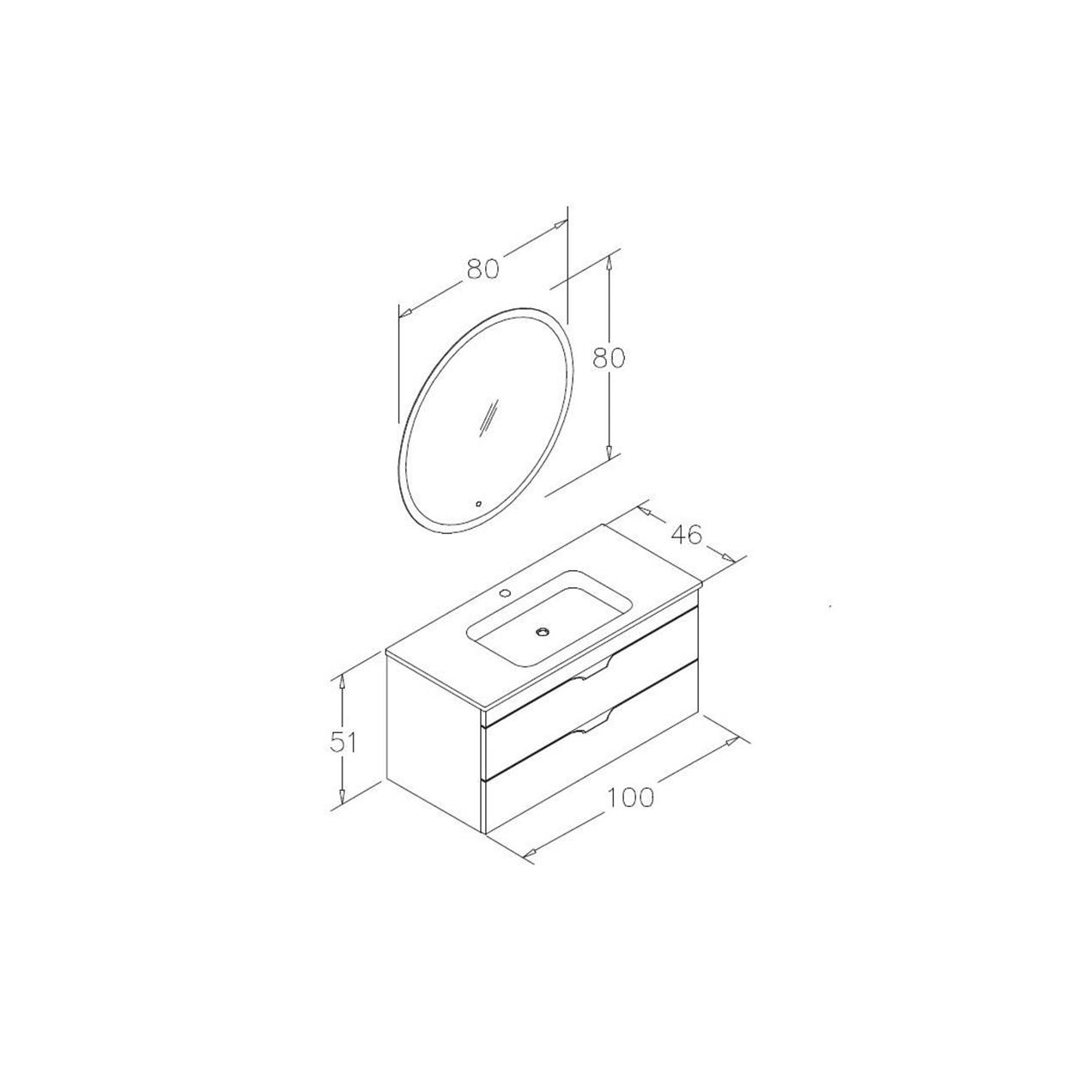 Orka Vento 100 cm MDF Dublin Banyo Dolabı Takımı ve Boy Dolabı
