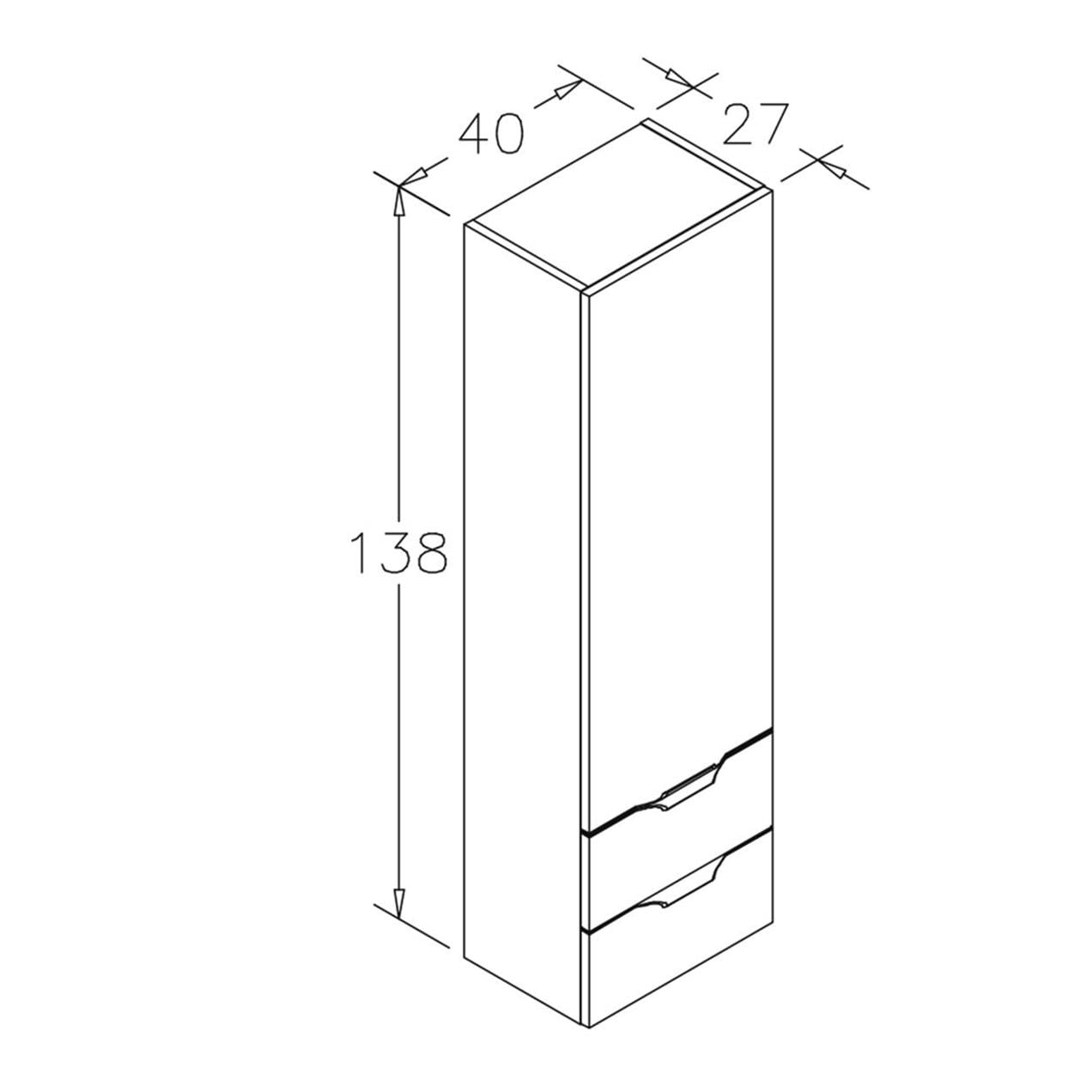 Orka Vento  40 cm MDF Glassgow Banyo Boy Çamaşır Dolabı