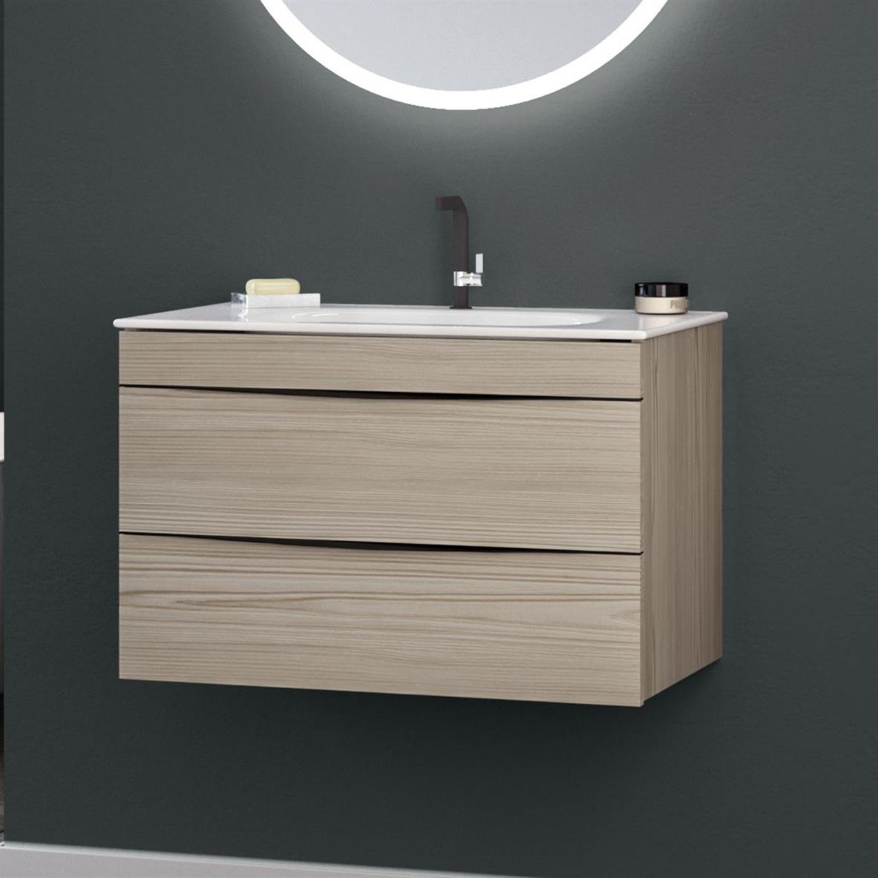 Orka Vento 80 cm MDF Glassgow Banyo Dolabı Alt Modül ve Lavabo