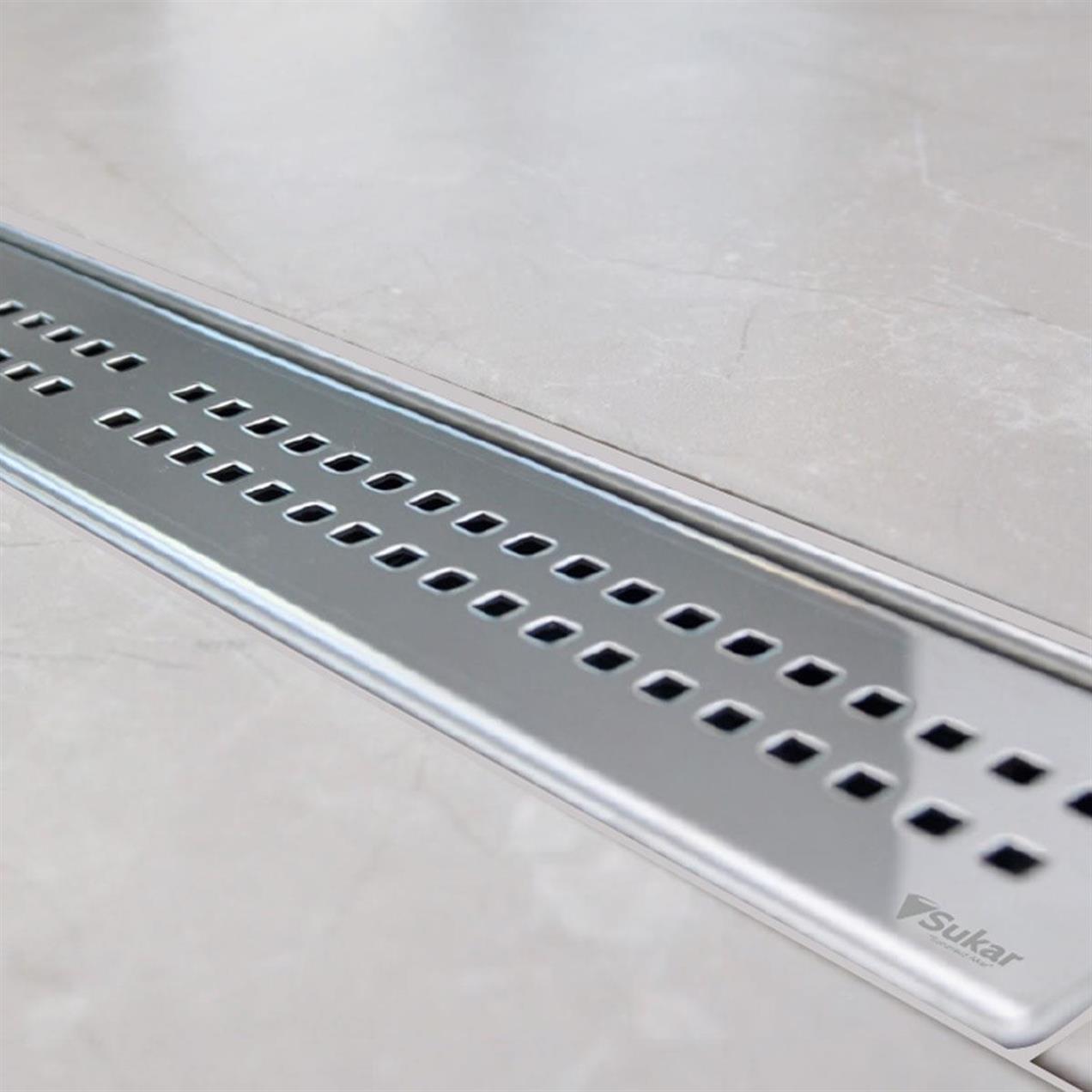 Sukar Line 6 Cube 20 cm Izgaralı Krom Duş Kanalı ve S Yalıtım Kiti 1156-1002000-01