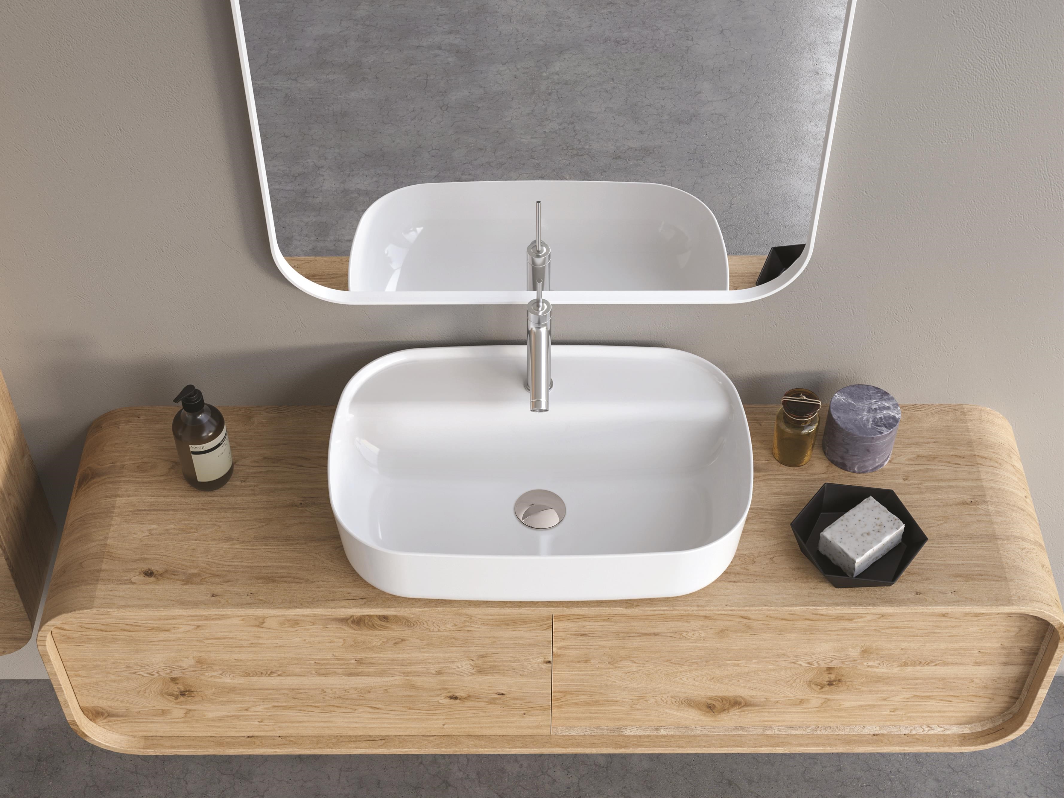 Turkuaz Cerastyle Aqua Tezgahüstü Mat Gri Lavabo 60*40 cm