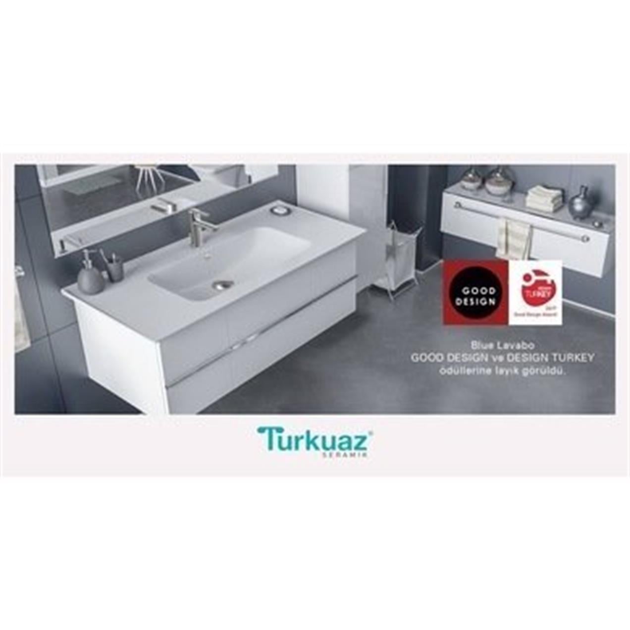 Turkuaz Cerastyle Blue Etajer Uyumlu (Damlalıklı) Lavabo 60*47 cm