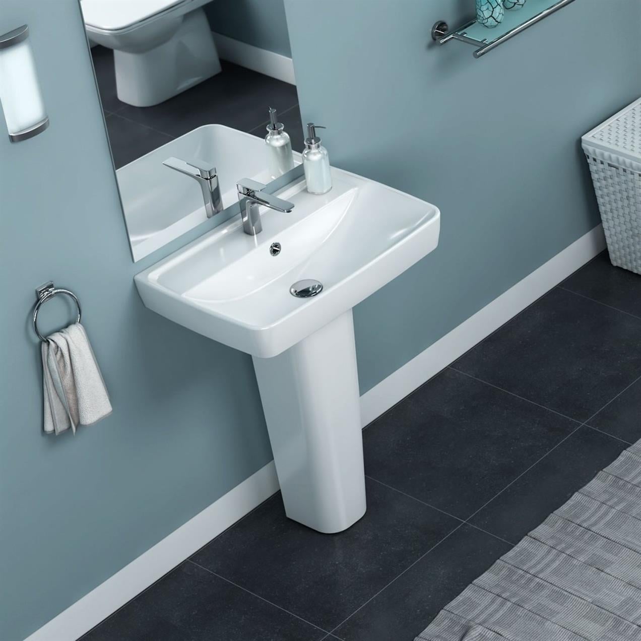 Turkuaz CeraStyle Duru Lavabo 50x40 cm, Banyo, Tuvalet