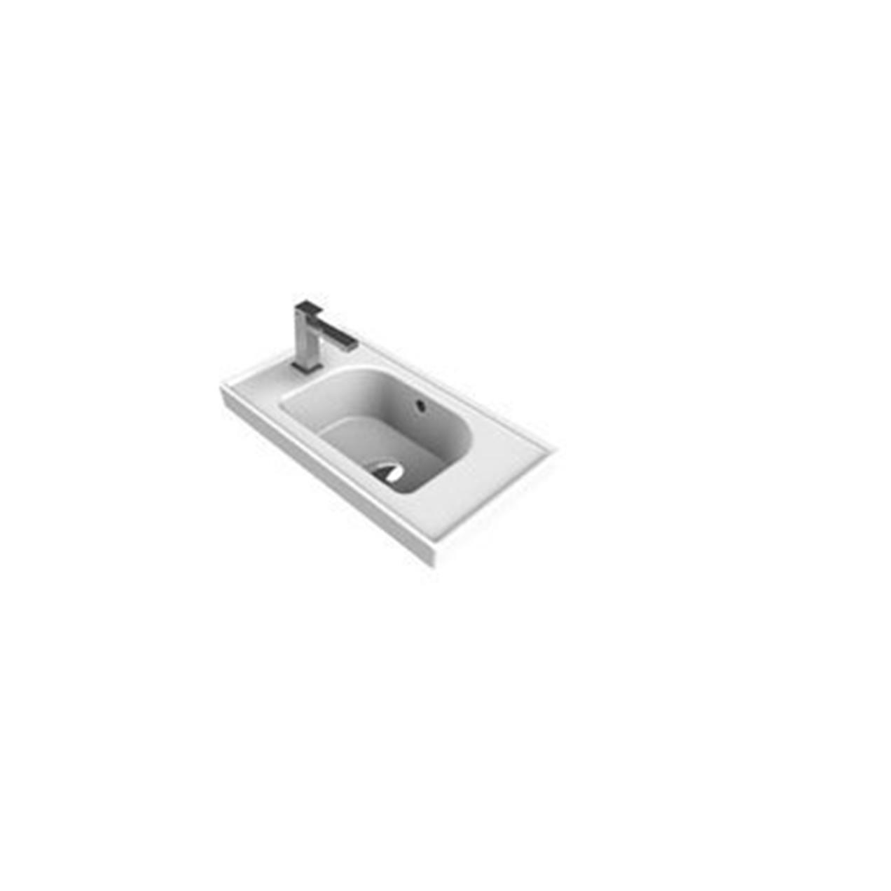 Turkuaz Cerastyle Frame Etajer Uyumlu Lavabo 50*28cm Soldan Delik