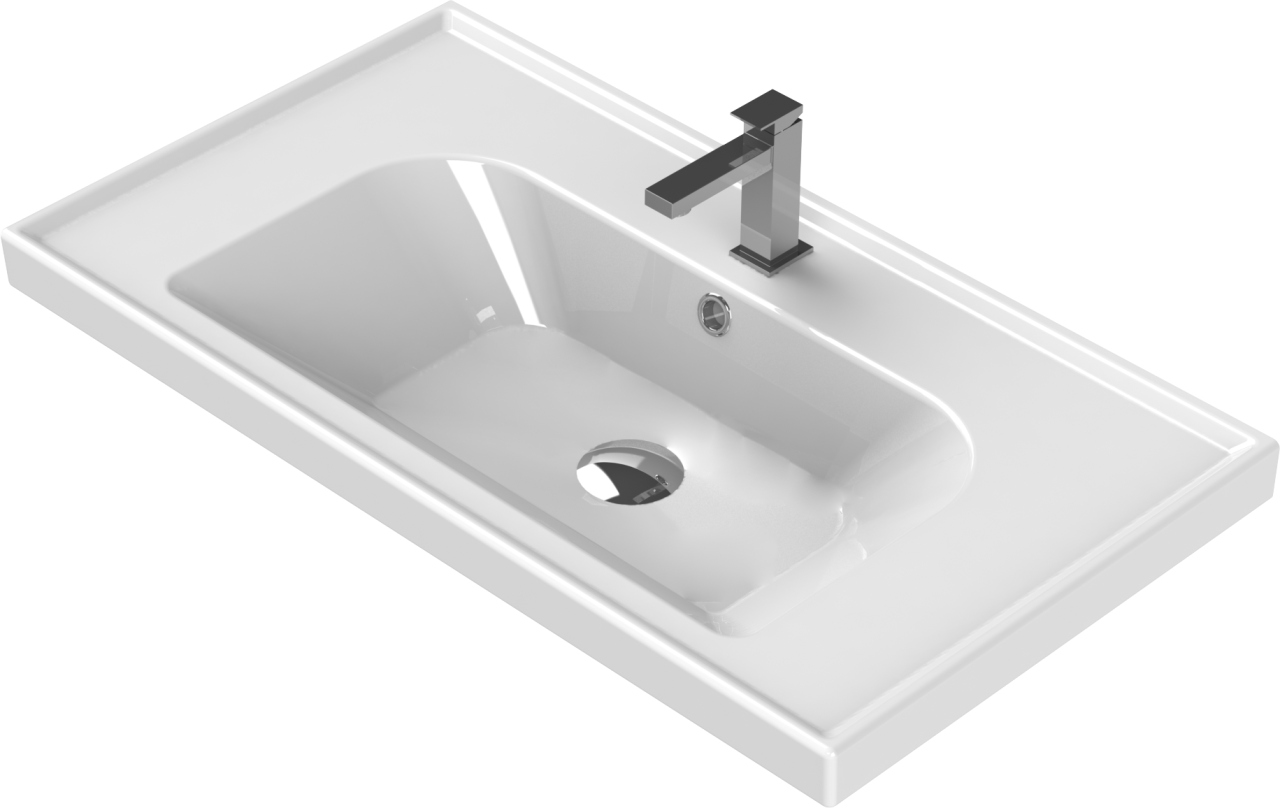 Turkuaz Cerastyle Frame Etajer Uyumlu Damlalıklı Lavabo  80*45 cm