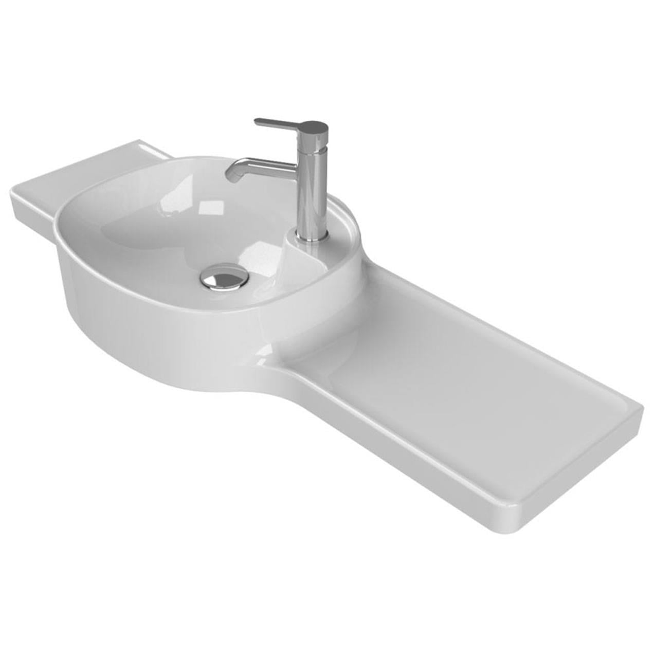 Turkuaz Cerastyle Harmony Etajerli Lavabo 100*37,5 cm (Soldan Hazneli)