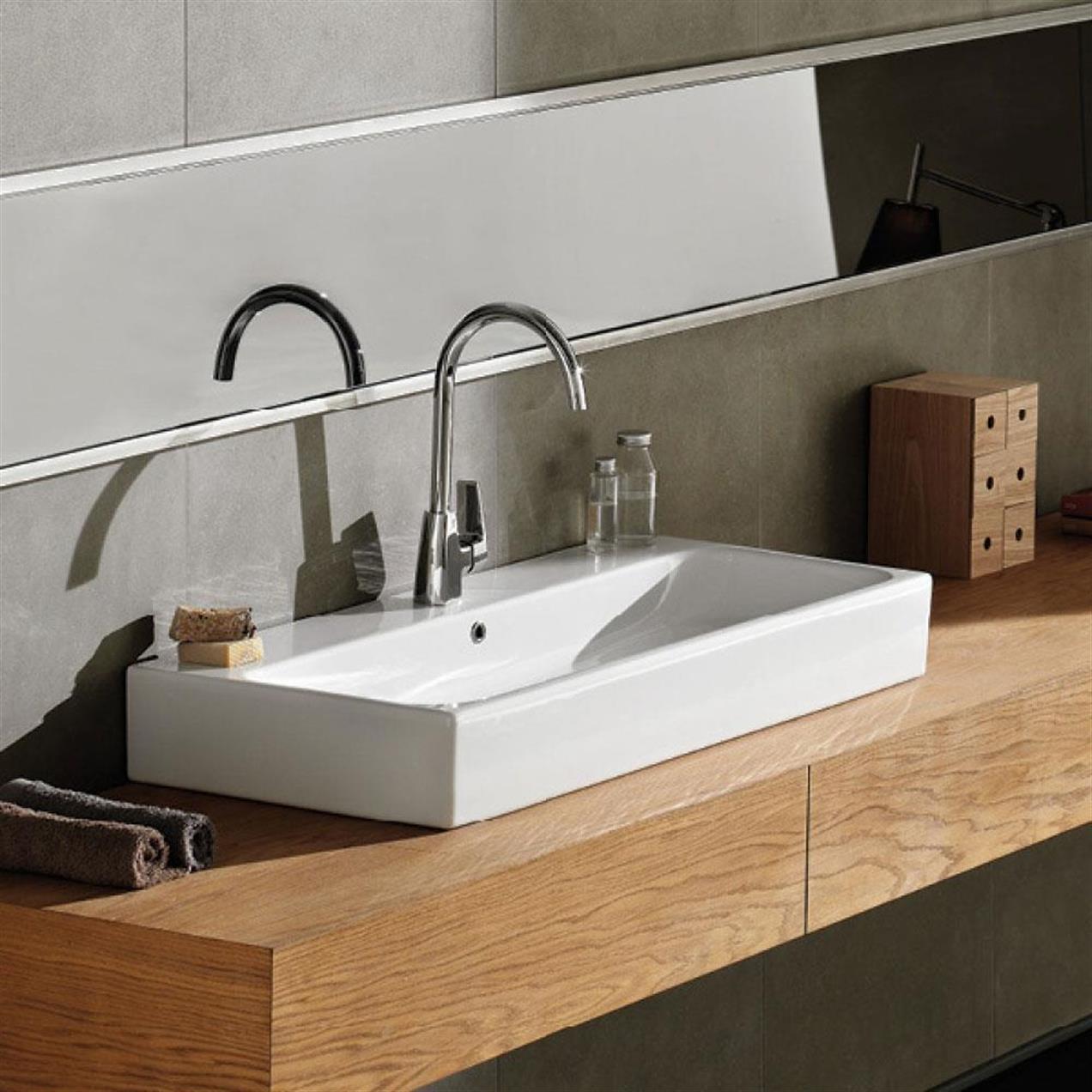 Turkuaz Cerastyle Pinto Etajer Uyumlu Banyo Lavabo 100*47 cm
