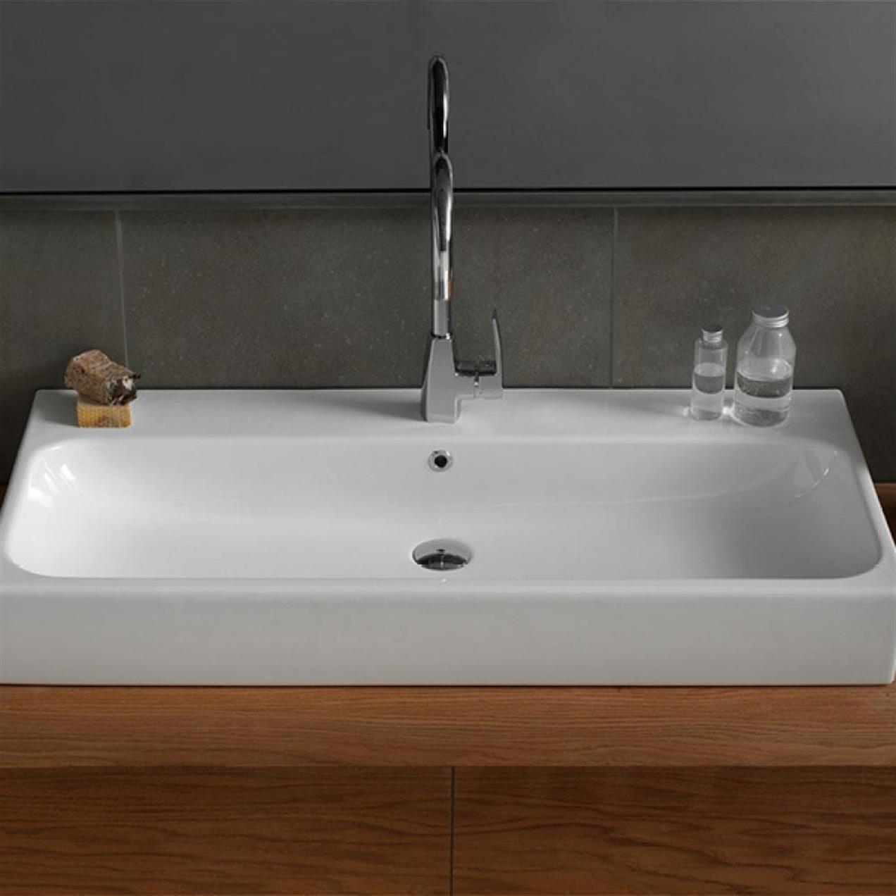 Turkuaz Cerastyle Pinto Etajer Uyumlu Banyo Lavabo 100*47 cm