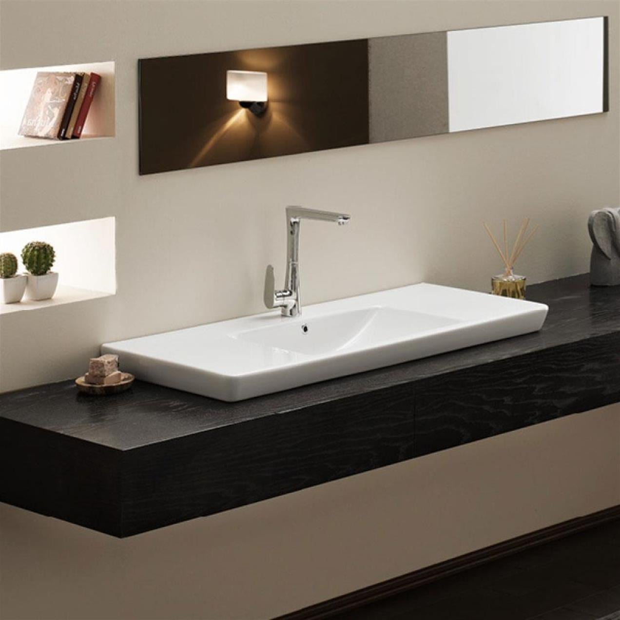 Turkuaz Cerastyle Porto D Etajer Uyumlu Lavabo 125*48 cm