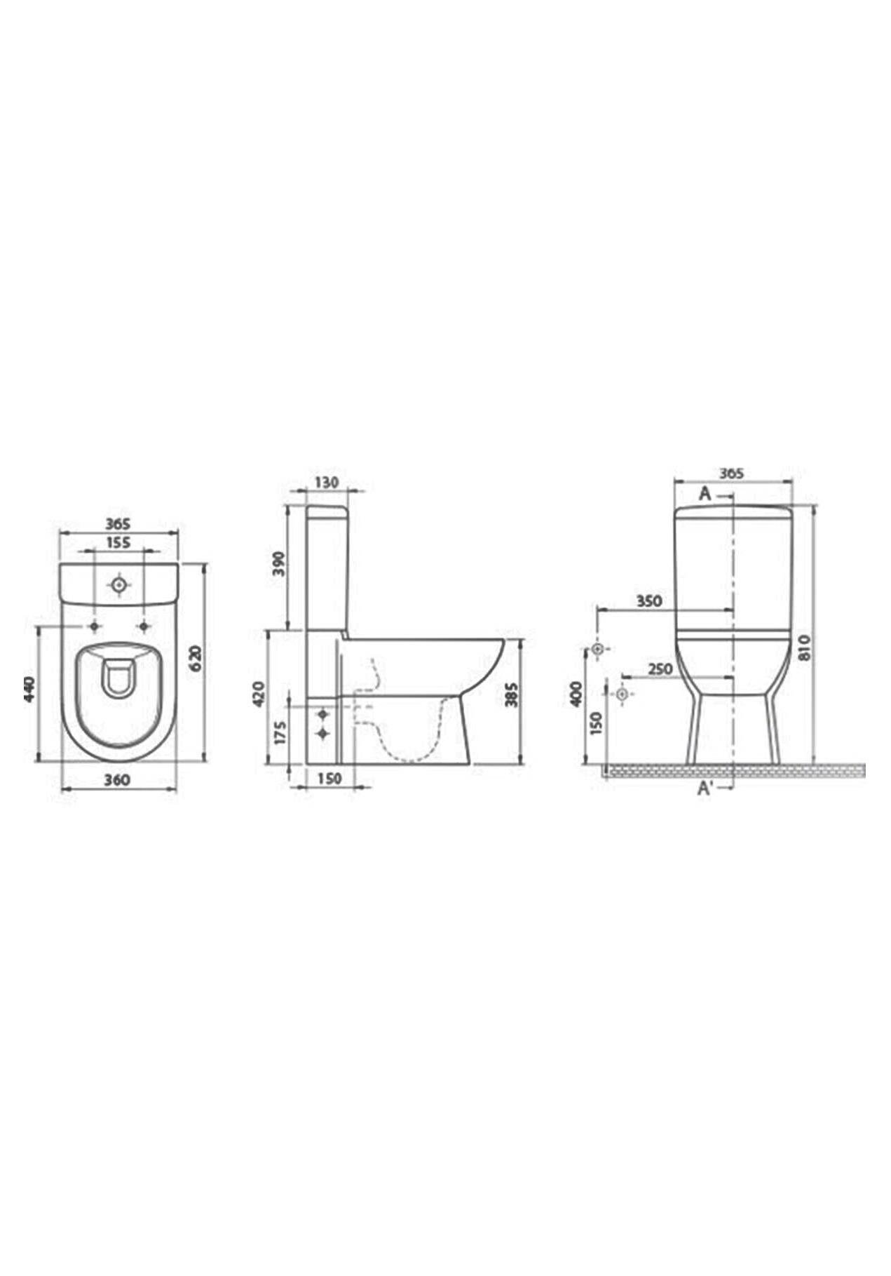 Turkuaz Duru Rimless Klozet Alttan,Rezervuar,İç Takım,Yavaş Kapak