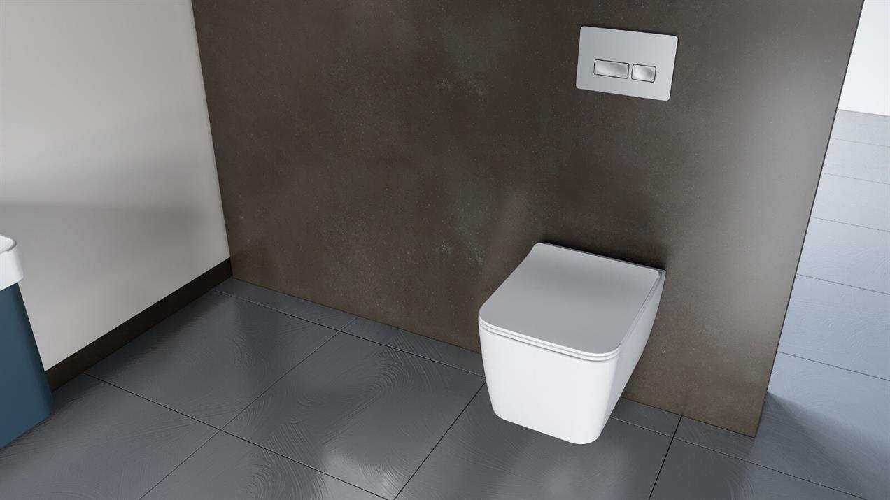 Turkuaz Majestik Hera Kanalsız Asma Klozet ve Yavaş Kapanan Kapak