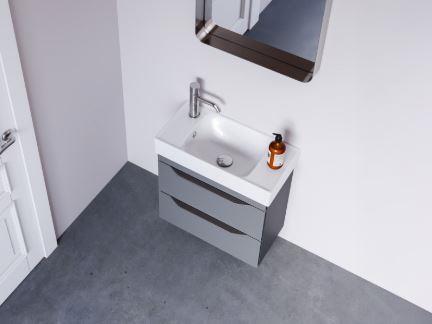 Turkuaz Sharp Etajer Uyumlu Lavabo 60*30 cm (Soldan Batarya Delikli)