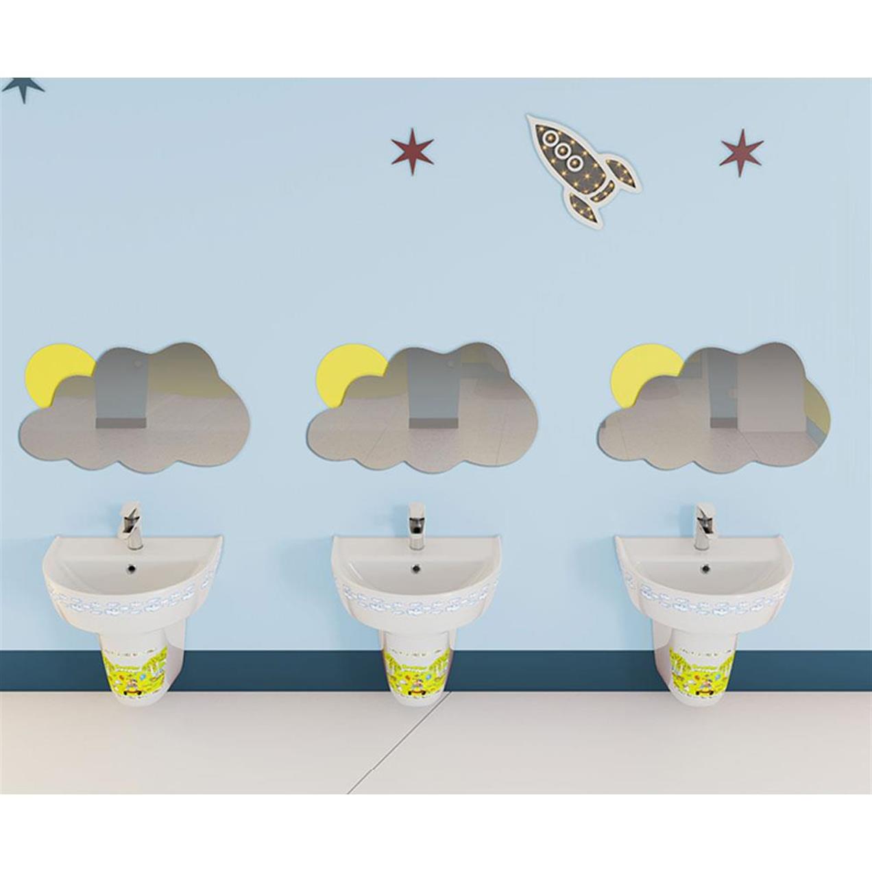 Turkuaz Yumurcak Banyo Lavabo Yarım Ayak 35*45 cm