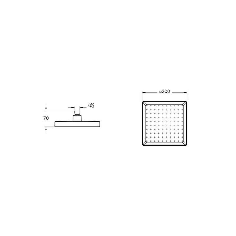 Vitra Artema Base Square Duş Başlığı 1F-200 mm Krom A45905