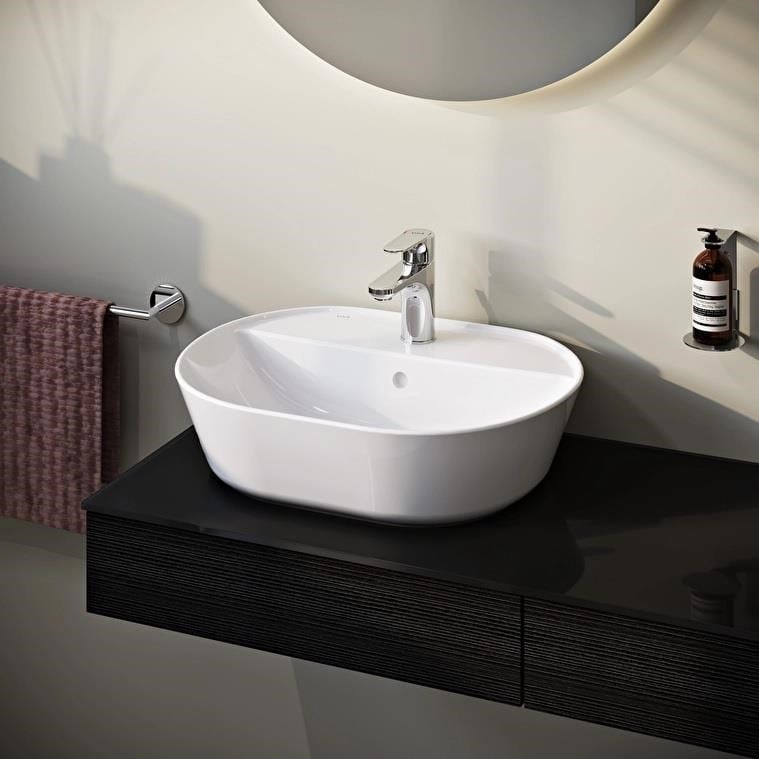 VitrA Geo Oval Batarya Delikli Çanak Lavabo 55 x 43 cm Beyaz 7428B003-0001