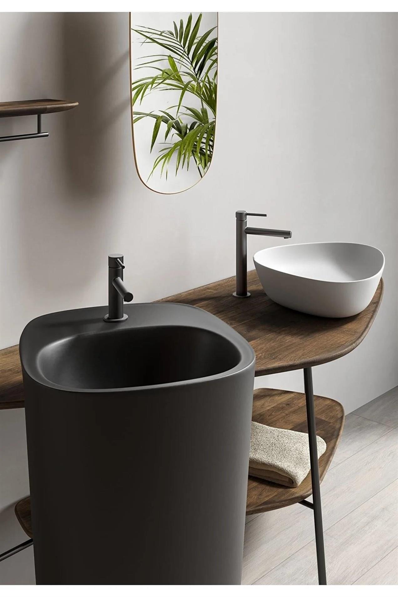 Vitra Origin Mat Siyah Large Yüksek Lavabo Bataryası A4255836WTC