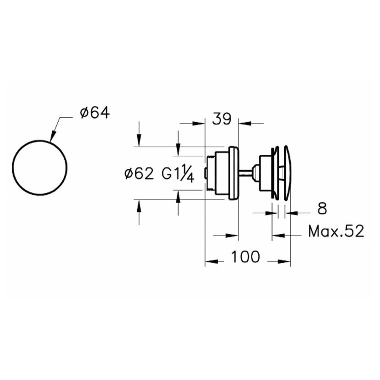 Vitra Origin Yuvarlak Basmalı Lavabo Süzgeci Krom A45149 