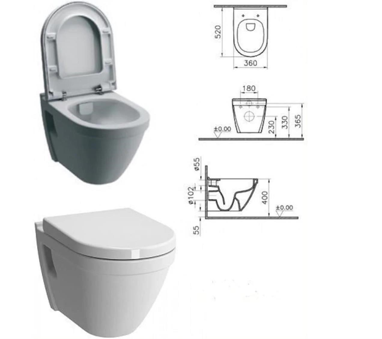 Vitra S50 Rim-ex Kanalsız Asma Klozet ve Gömme Rezervuar Tam Set 800-2027