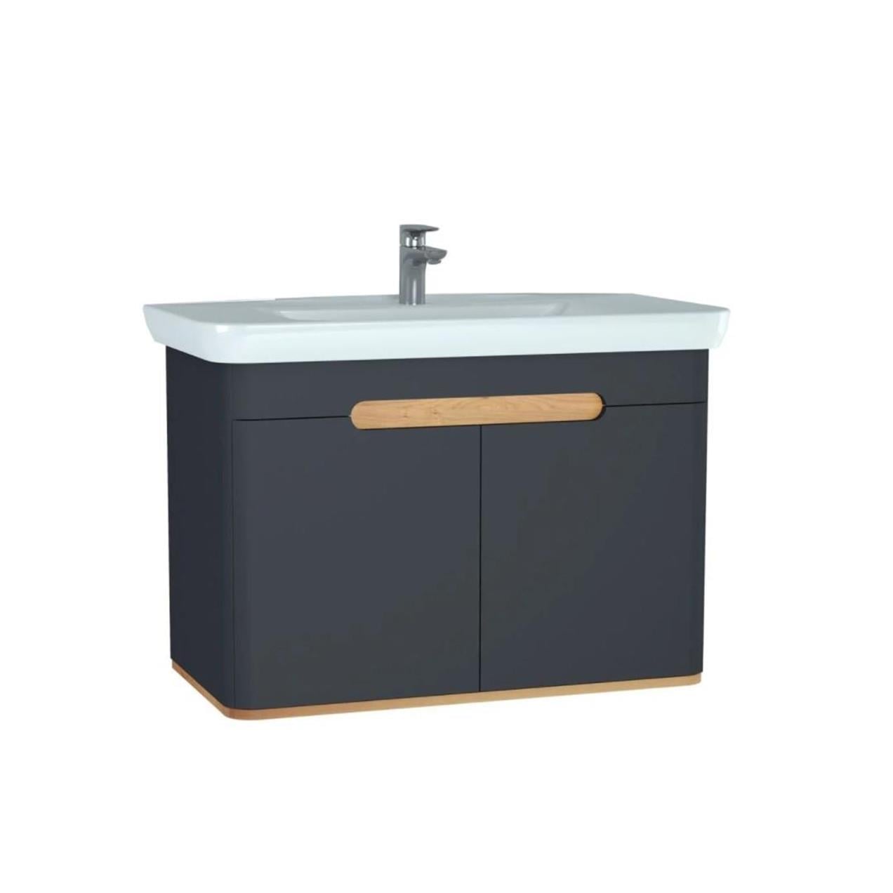 Vitra Sento 100cm Antrasit Banyo Dolabı Alt Modül ve Lavabo 60811