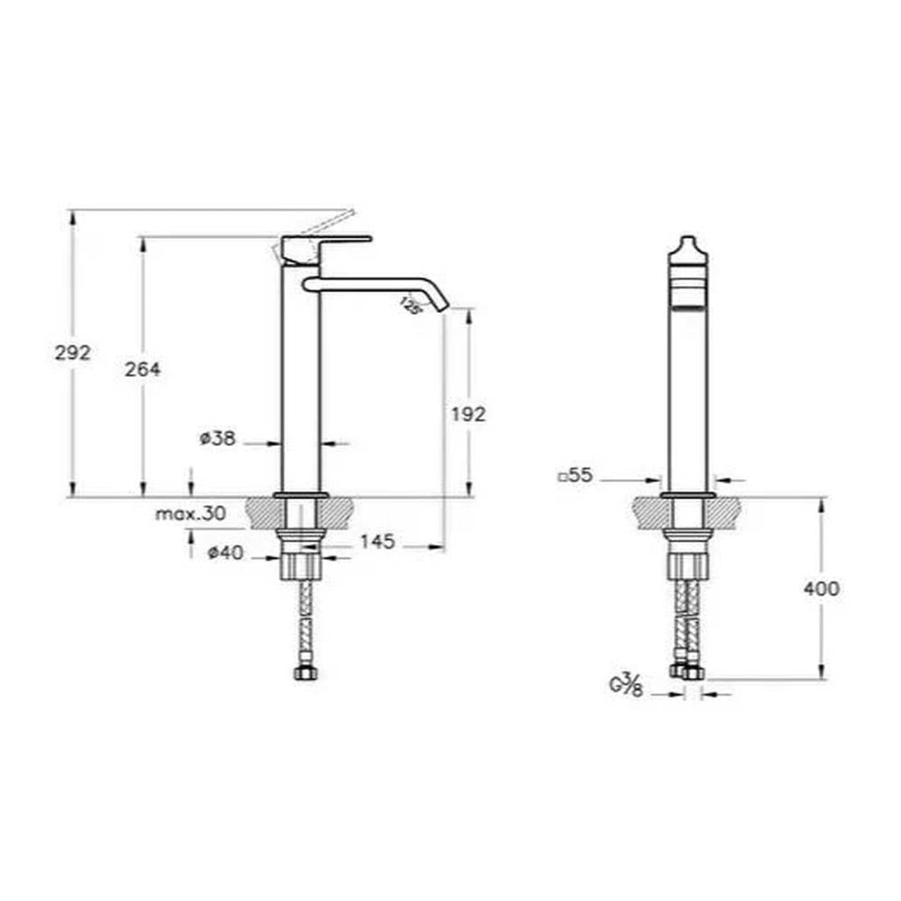 Vitra Suit Yüksek Çanak Lavabo Bataryası Krom A42814