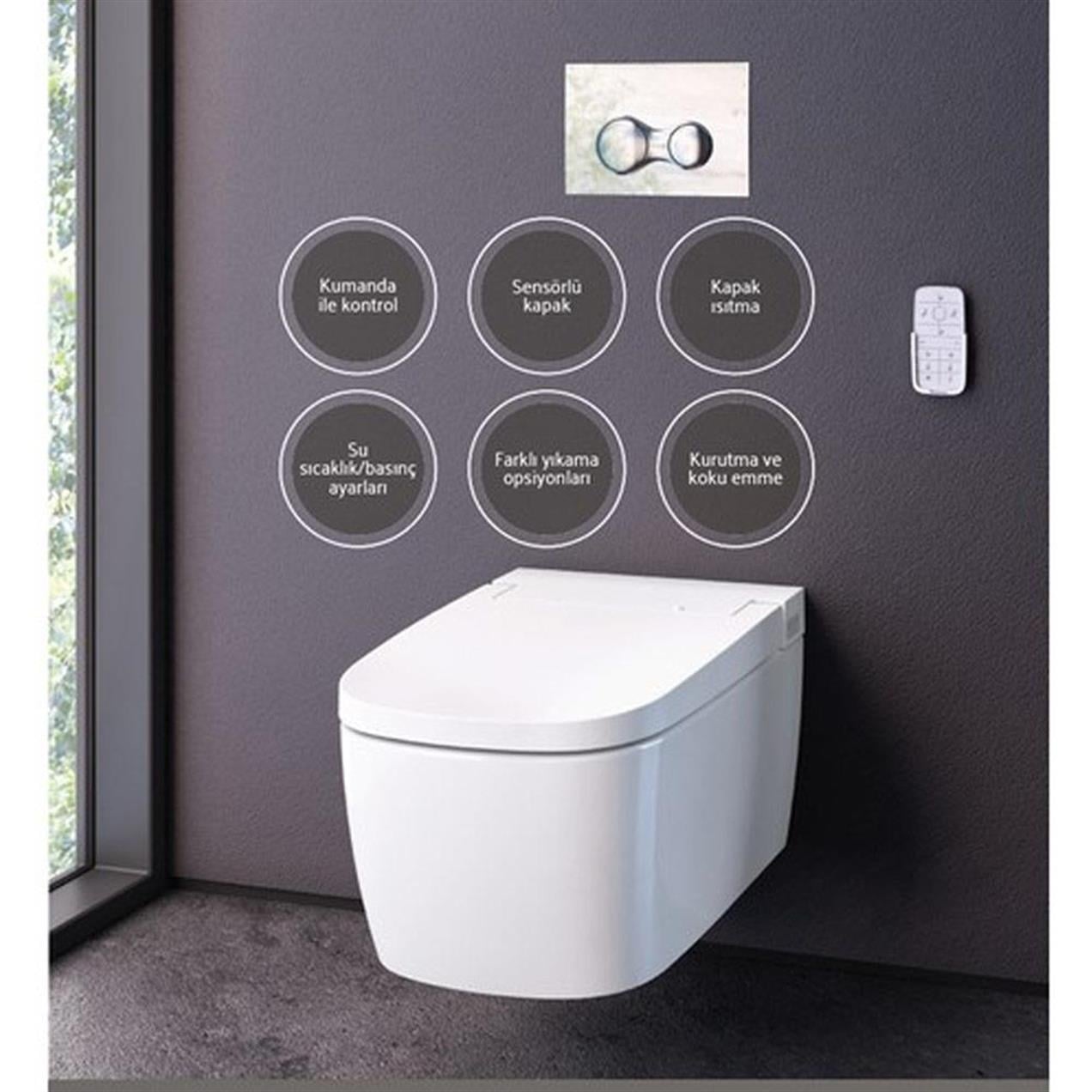 VitrA V-Care Comfort Beyaz Akıllı Klozet Rim-ex Kanalsız Asma Klozet 5674B403-6194