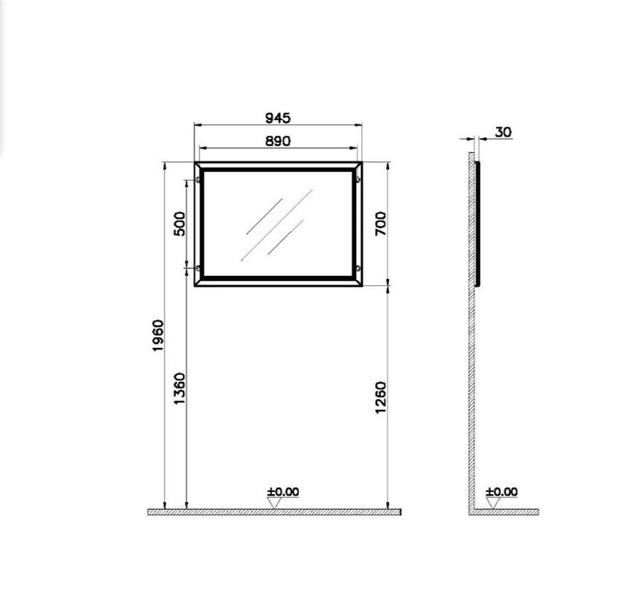 Vitra Valarte 100cm Beyaz Banyo Dolabı Aynalı Üst Modül 62219