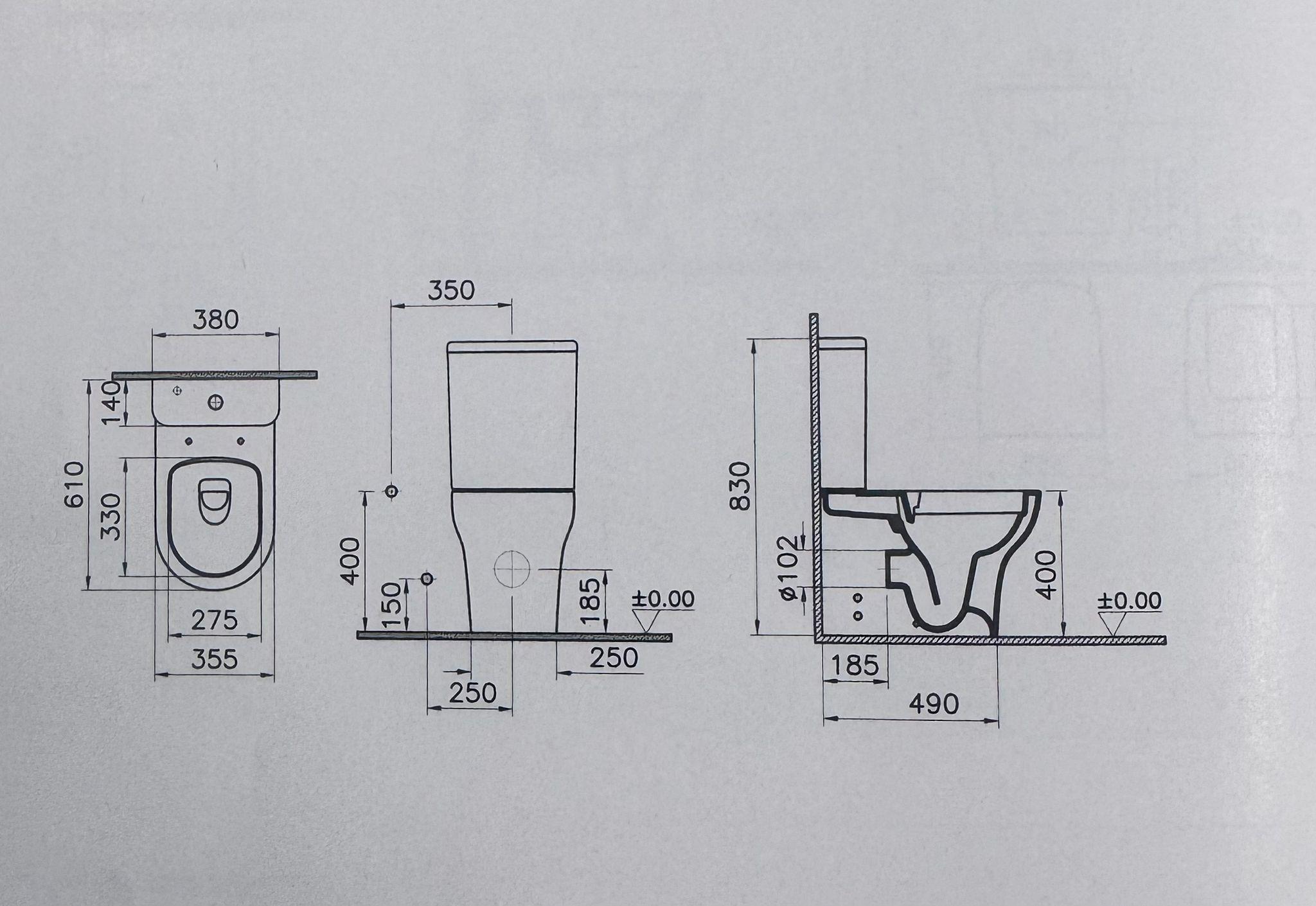 VitrA Zentrum Kanalsız Duvara Sıfır Klozet, Rezervuar, İç Takım ve Yavaş Kapanan Kapak 7783L003-0092