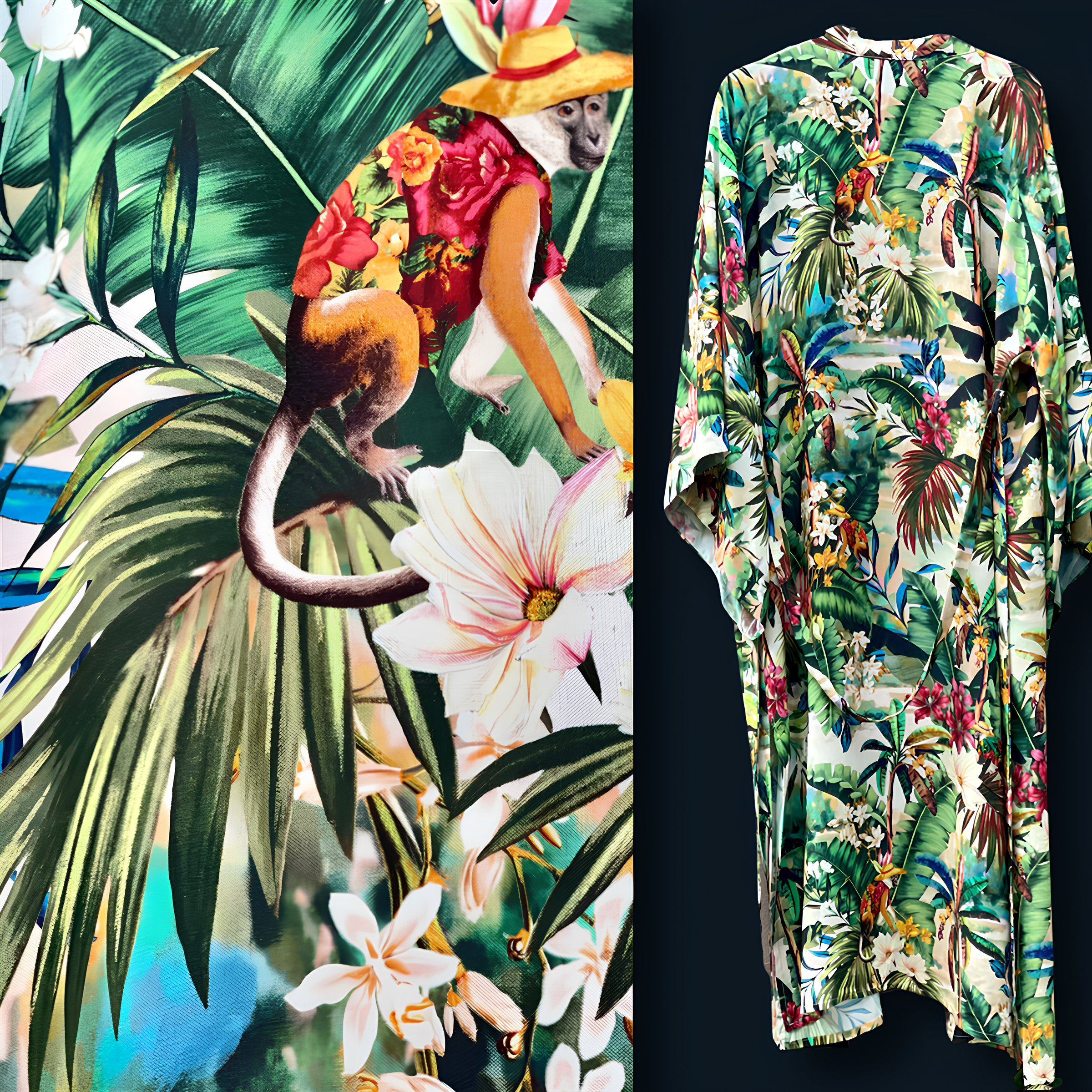 TROPICAL PATTERN KIMONO