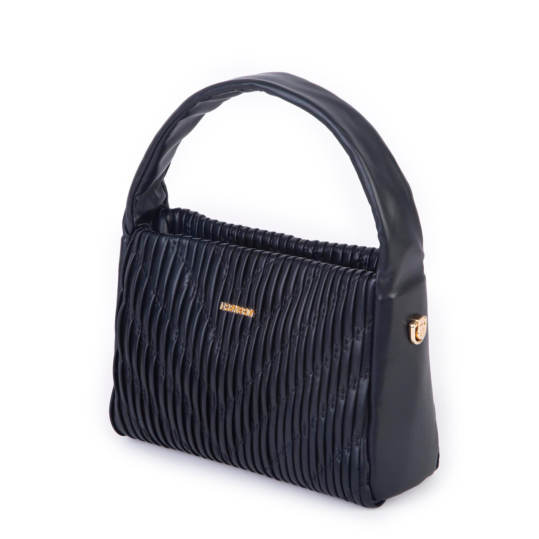  Nas Bag Kadın  Mini Boy Omuz Çapraz ve El Çantası ( 19x15 cm) Siyah